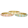 Sequin Dotted Rhinestone And Gold Enamel Bangles, Pastel